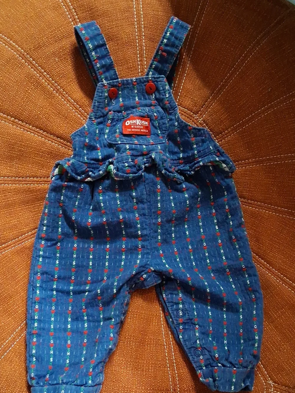 OshKosh B'gosh Navy Blue Floral-Striped Toddler Overalls